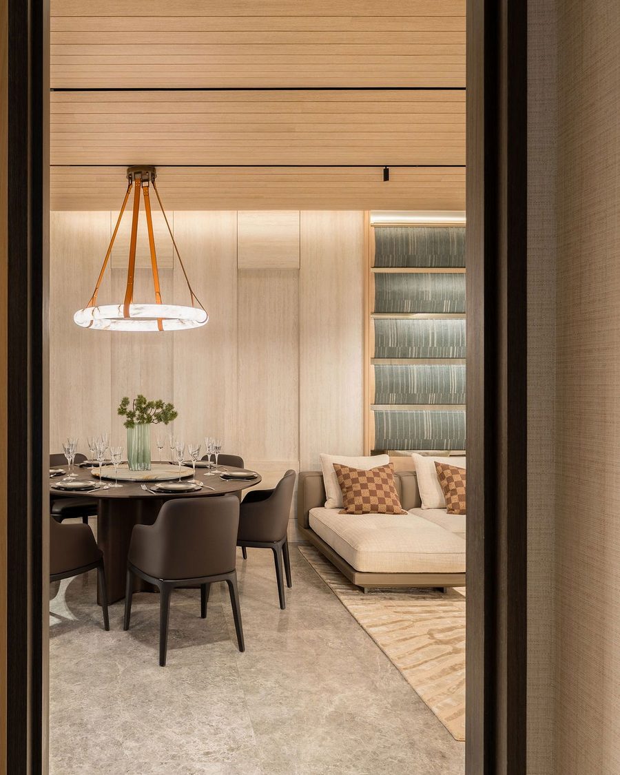 Dining area seen through a doorway