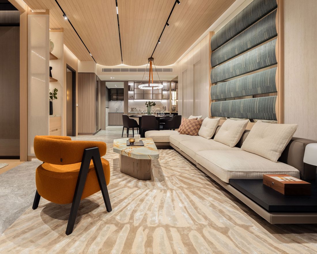 Living room of a four-bedroom premium home at Meyer Blue