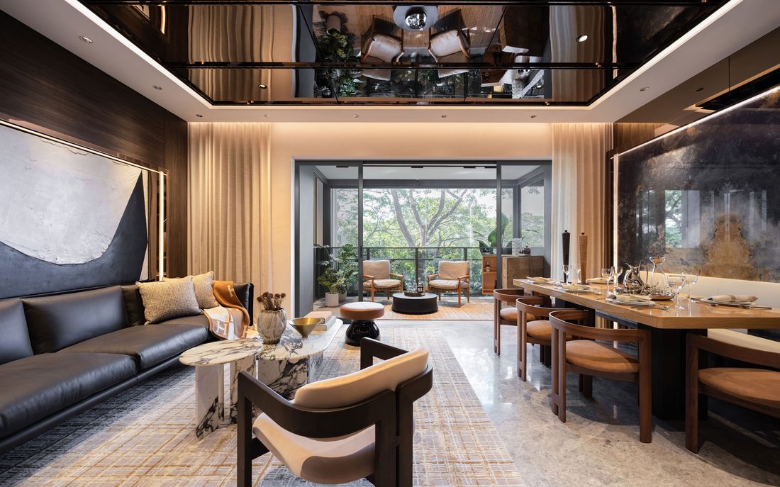 Living and dining area of a four-bedroom premium home